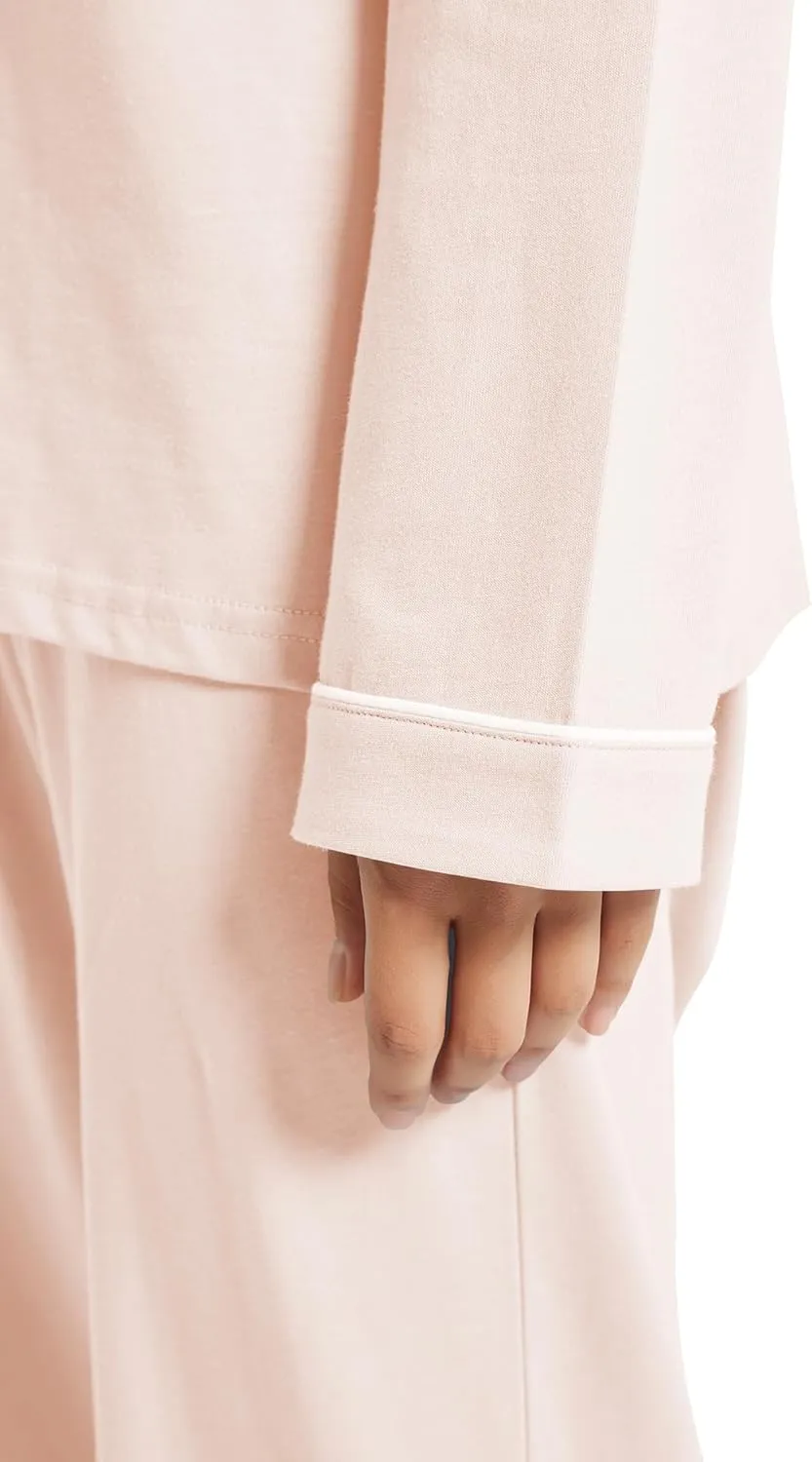 100% Cotton Pajama Set for Women Long Sleeve Womens Sleepwear Button Down NightWear Soft Pj Lounge Sets