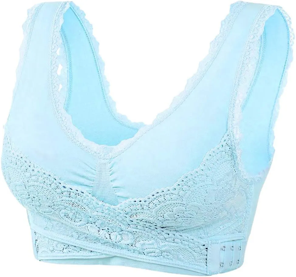 3 Pack Kendally Bra, Kendally Comfy Corset Bra Front Cross Side Buckle Lace Bras Wireless Push Up Slim and Shape Bra