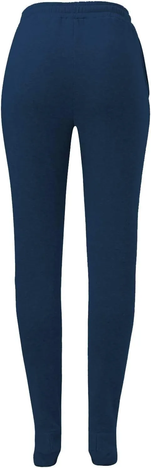 Adult Footed Sweatpants with Sherpa Fleece Lined Feet Winter Soft Warm Nightwear Loungewear Solid Footed Loose Pajamas Pants