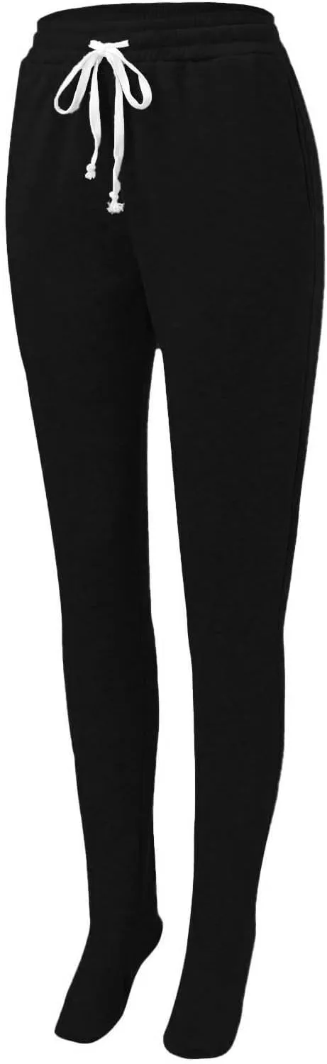 Adult Footed Sweatpants with Sherpa Fleece Lined Feet Winter Soft Warm Nightwear Loungewear Solid Footed Loose Pajamas Pants
