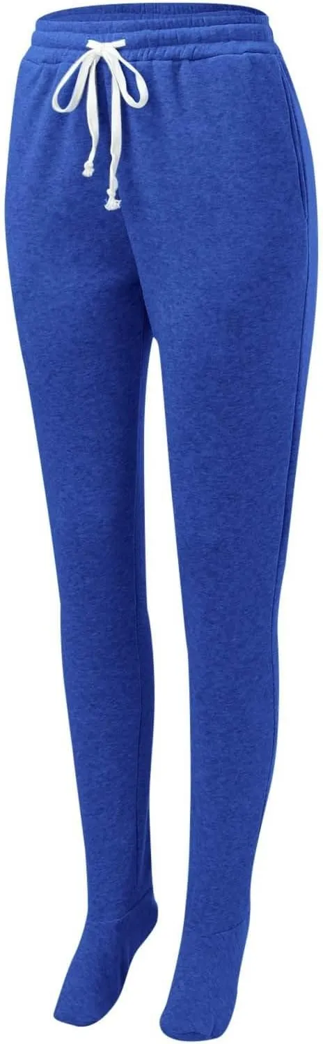 Adult Footed Sweatpants with Sherpa Fleece Lined Feet Winter Soft Warm Nightwear Loungewear Solid Footed Loose Pajamas Pants