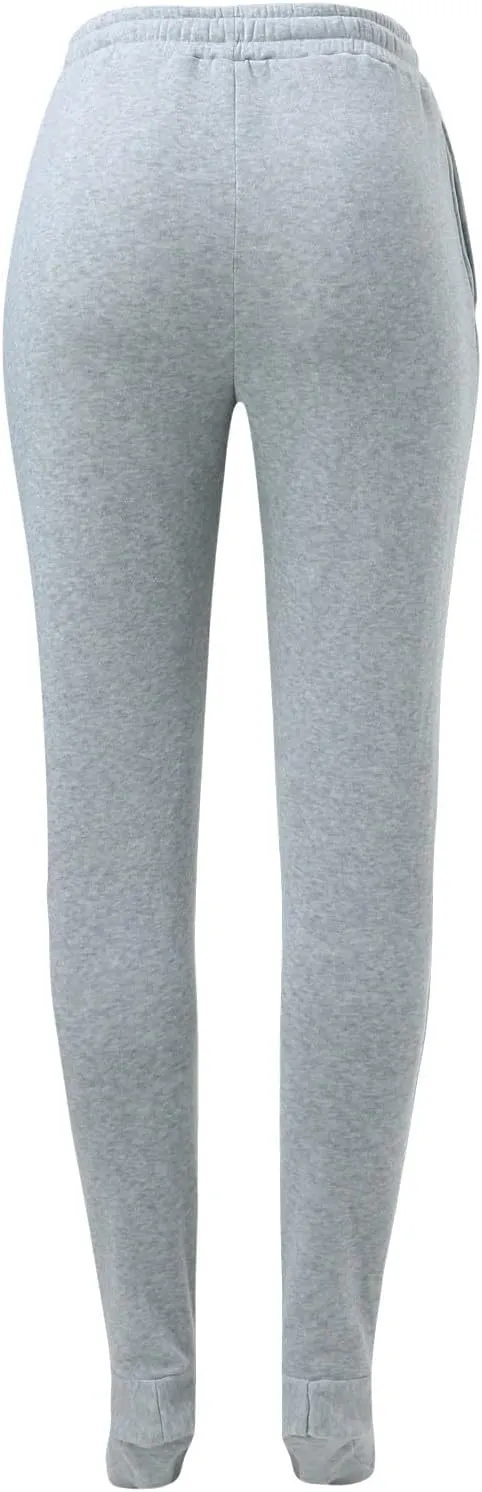 Adult Footed Sweatpants with Sherpa Fleece Lined Feet Winter Soft Warm Nightwear Loungewear Solid Footed Loose Pajamas Pants