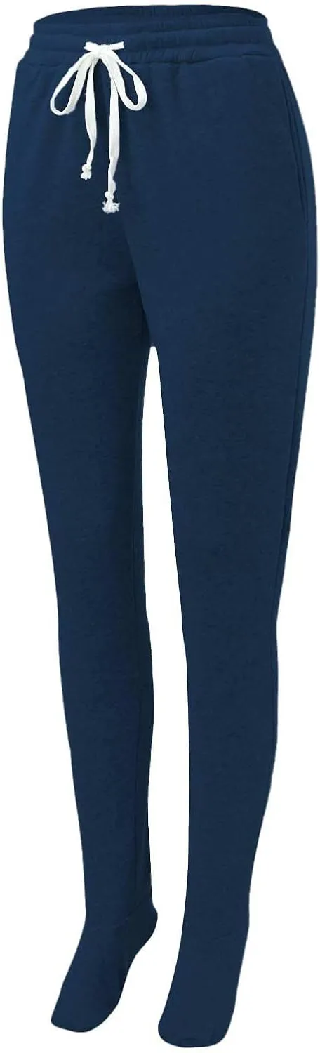 Adult Footed Sweatpants with Sherpa Fleece Lined Feet Winter Soft Warm Nightwear Loungewear Solid Footed Loose Pajamas Pants