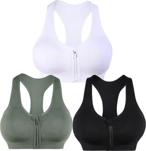 AKAMC Women's Removable Padded Strappy Sports Bra Yoga Tops Activewear for Women