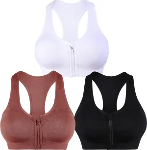 AKAMC Women's Removable Padded Strappy Sports Bra Yoga Tops Activewear for Women