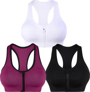 AKAMC Women's Removable Padded Strappy Sports Bra Yoga Tops Activewear for Women