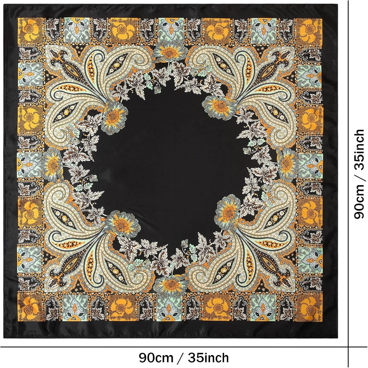 AWAYTR 35” Satin Large Square Head Scarves - 4PCS Silk Like Neck Scarf Hair Sleeping Wraps Satin Silk Scarfs for Women