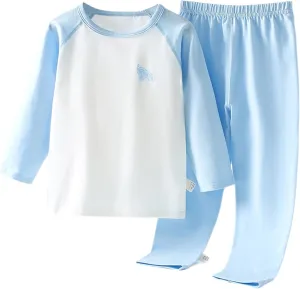 Baby Boy Organic Cotton Soft Pajamas, Long Sleeve Tee and Pant 2-Piece Pj Set for Fall