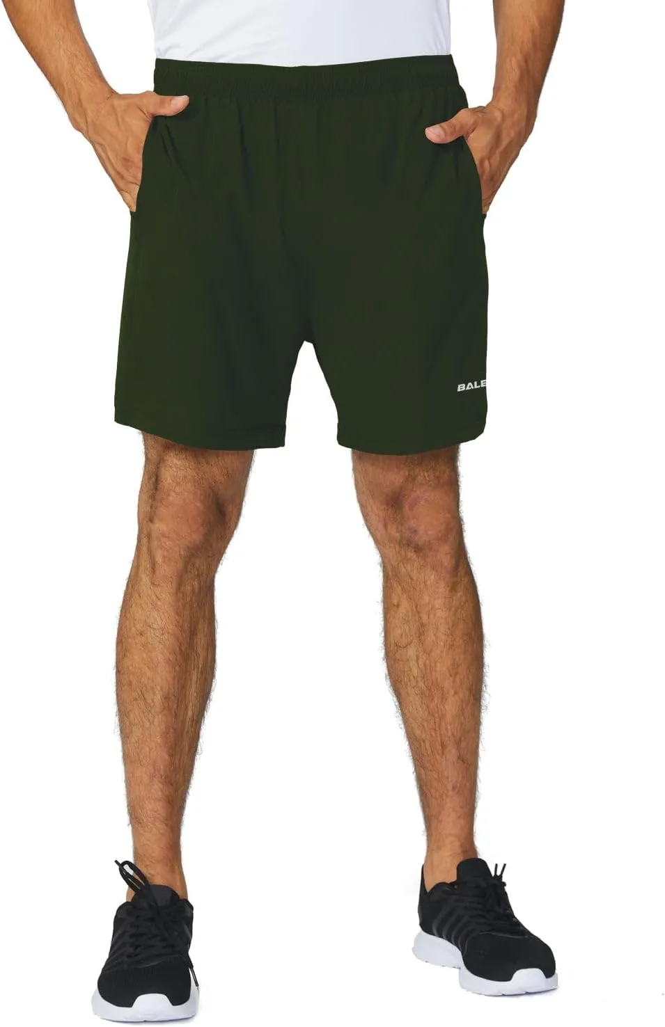 baleaf Men's 5" Running Athletic Shorts for Workout Gym Tennis Sports Lightweight Quick Dry with Zipper Pocket