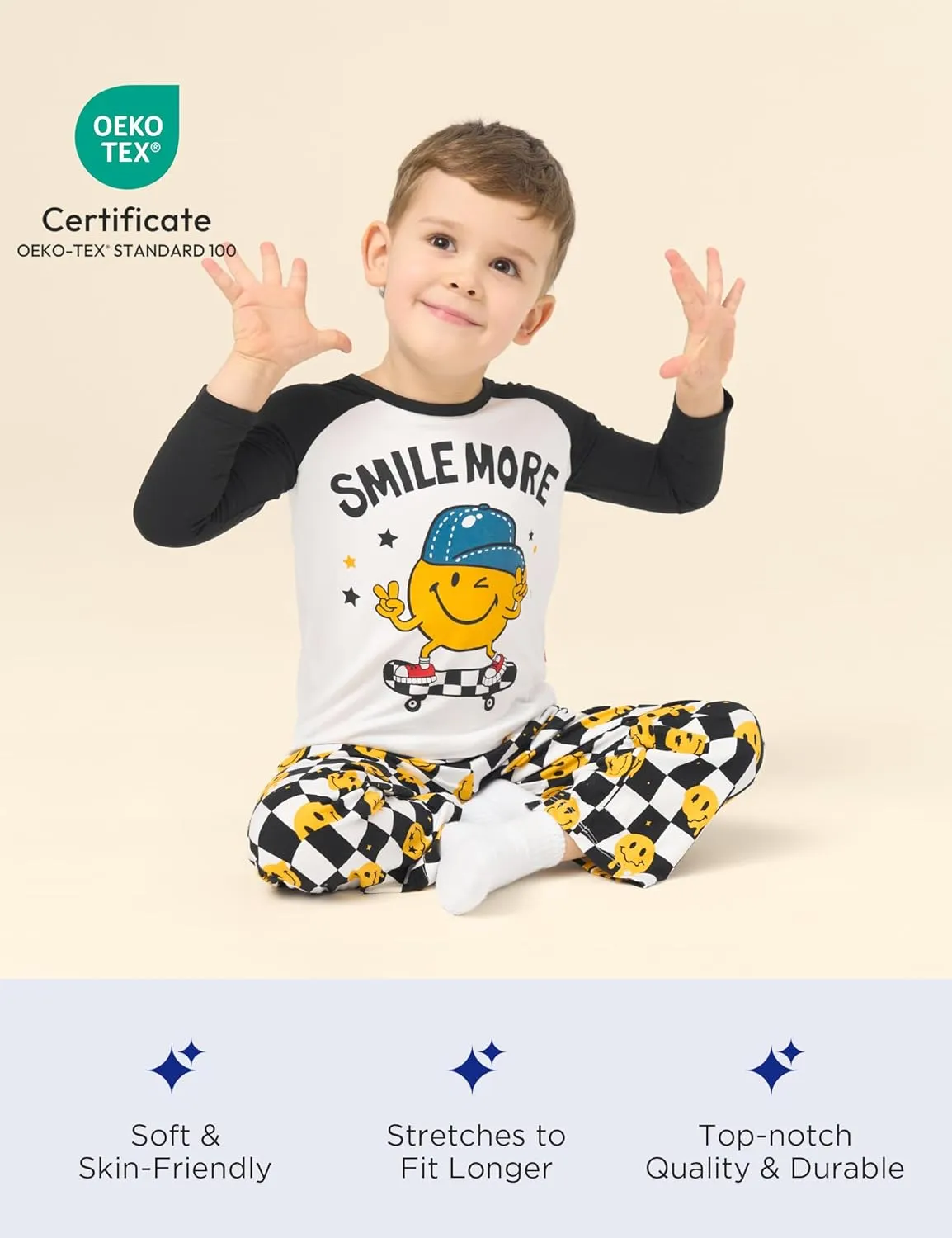 Bamboo Viscose Boys Pajamas Set Toddler Soft Long Sleeve Boys' Sleepwear