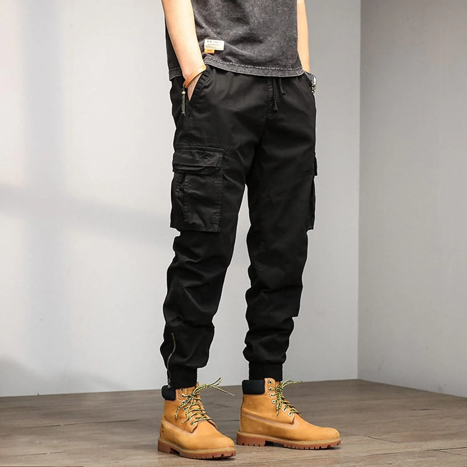 Big and Tall Men Cargo Jogger Sweat Pants Loose Fit Multi-Pocket Ripstop Hiking Work Pants Classic Fit Multi Pockets
