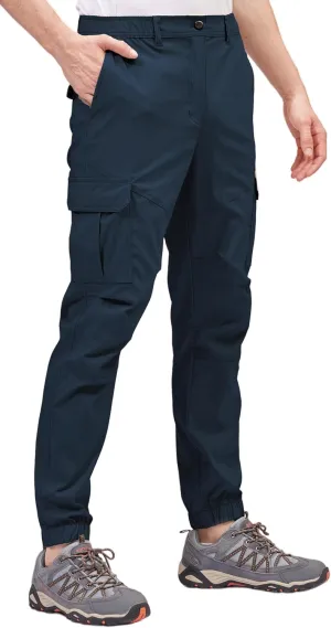 BLUE CHILL Mens Cargo Joggers – Slim Fit, Stretch Comfort, Water-Resistant, 7 Pockets, Lightweight for Hiking & Travel