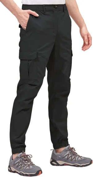 BLUE CHILL Mens Cargo Joggers – Slim Fit, Stretch Comfort, Water-Resistant, 7 Pockets, Lightweight for Hiking & Travel