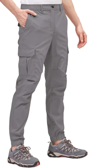 BLUE CHILL Mens Cargo Joggers – Slim Fit, Stretch Comfort, Water-Resistant, 7 Pockets, Lightweight for Hiking & Travel