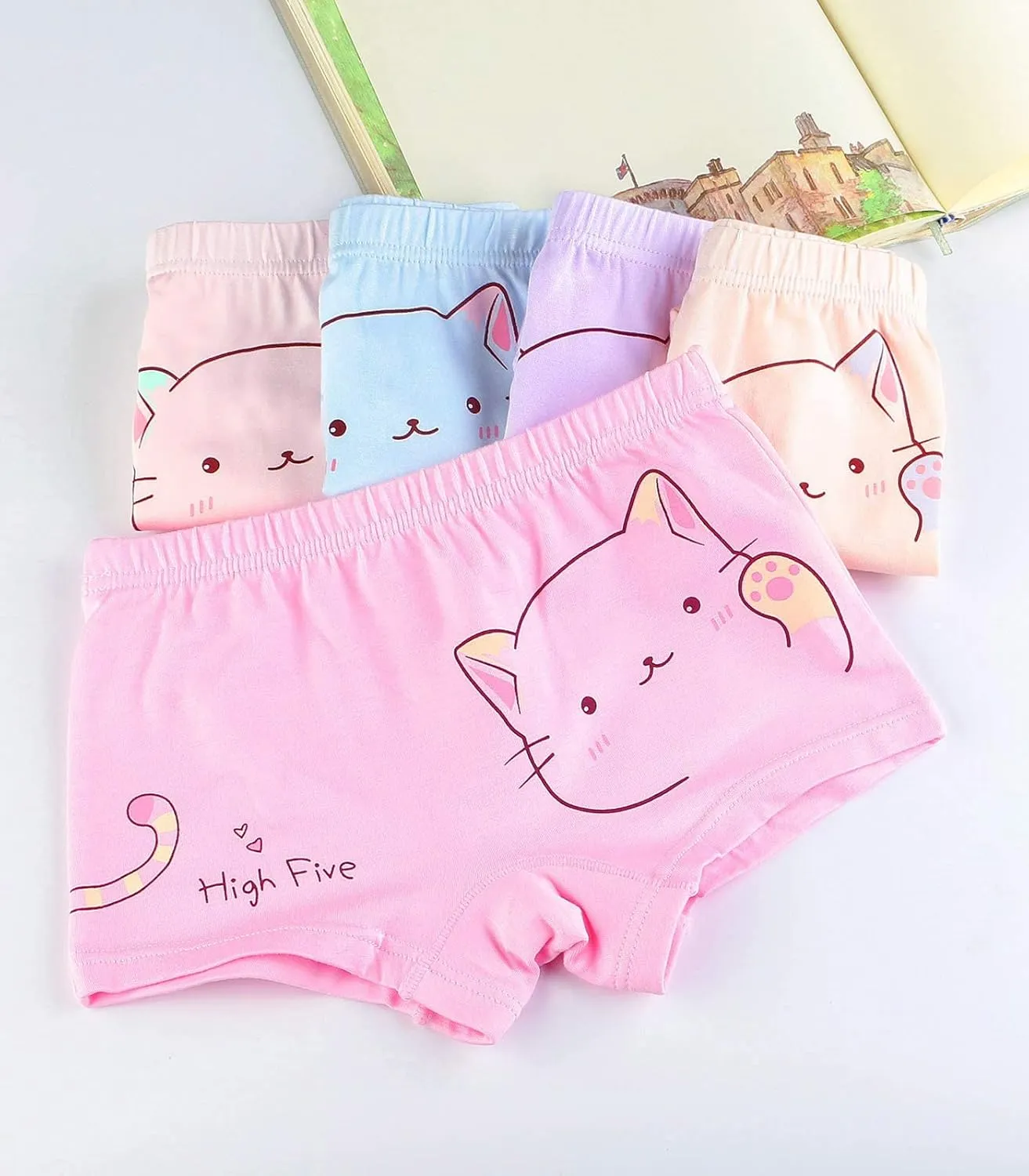 BOOPH Girls Underwear Baby Toddler Panties 5 Pack Briefs Boyshort for 2-8Y