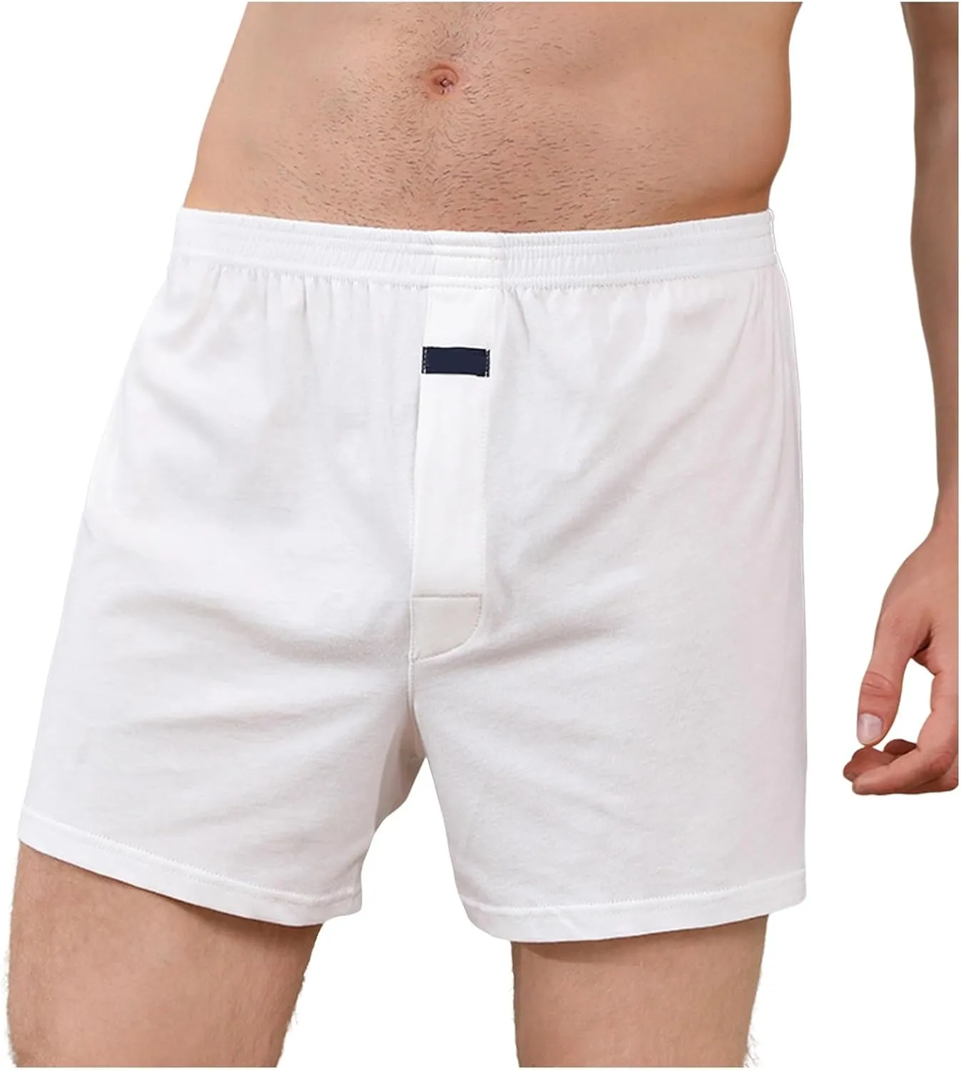 Boxer Briefs for Men 100% Cotton Plaid Soft Underwear Breathable Pajamas Shorts Elastic Waist Comfortable Loose Briefs