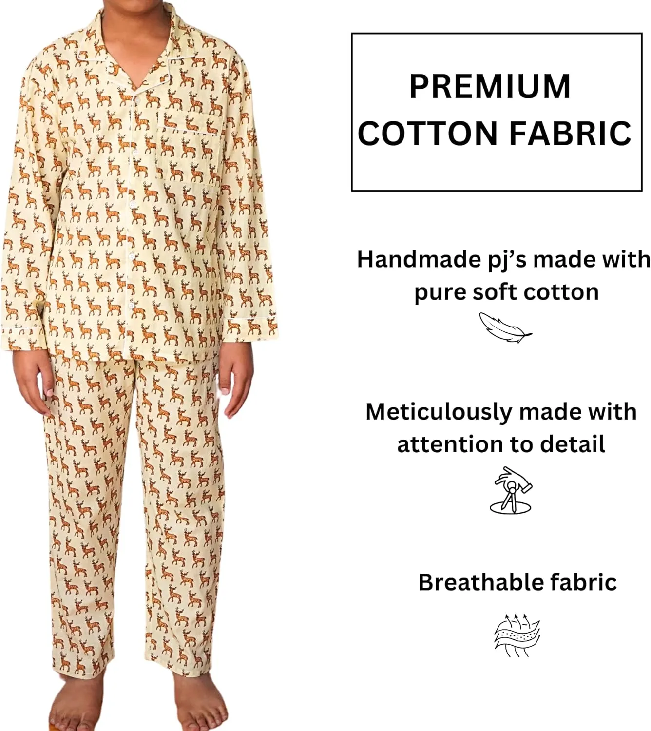 Boys Pajama Pants and Shirt Set - Animal Print Soft Cotton, Pijamas Para Hombres Set, Breathable & Light Cotton PJ Set