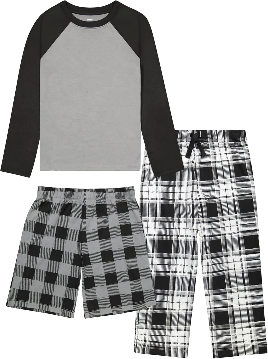 Boys Pajamas Set, 3-Piece Boys’ Sleepwear Pjs, Loose Fit, Soft, Breathable, Teens and Kids - Size 7-8, 10-12, 14-16