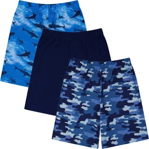 Boys Sleep Shorts - 3 Pack, Summer Pajama Shorts Set, Soft Boys' PJ Bottoms, Teen & Kids Size 5 6 7 8 10-12 14-16