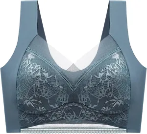 Bralettes for Women No Underwire Bras for Women V Neck Brassiere Scalloped Full Coverage Smooth Comfort Bandeau Bra