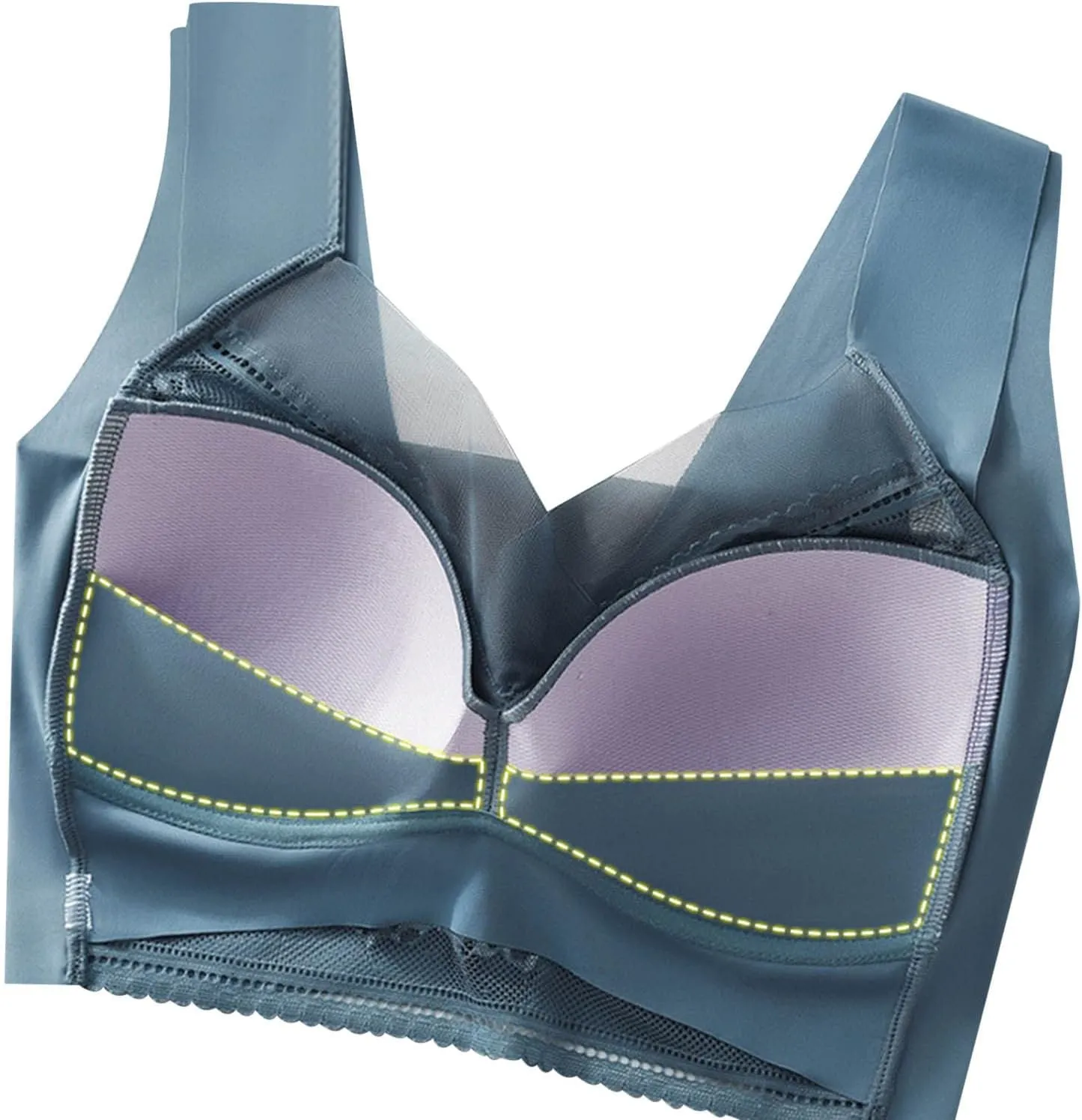 Bralettes for Women No Underwire Bras for Women V Neck Brassiere Scalloped Full Coverage Smooth Comfort Bandeau Bra