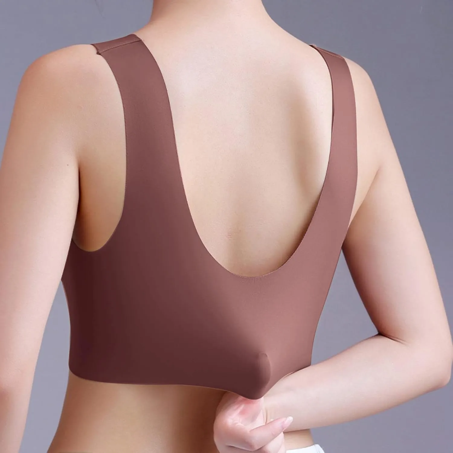 Bralettes for Women No Underwire Bras for Women V Neck Brassiere Scalloped Full Coverage Smooth Comfort Bandeau Bra