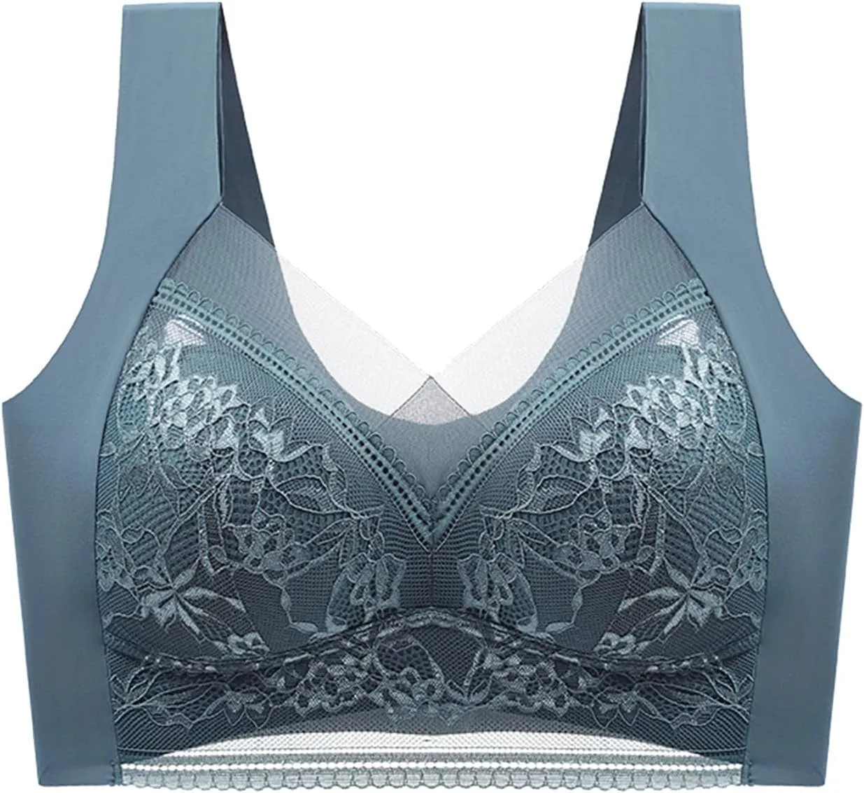 Bralettes for Women No Underwire Bras for Women V Neck Brassiere Scalloped Full Coverage Smooth Comfort Bandeau Bra