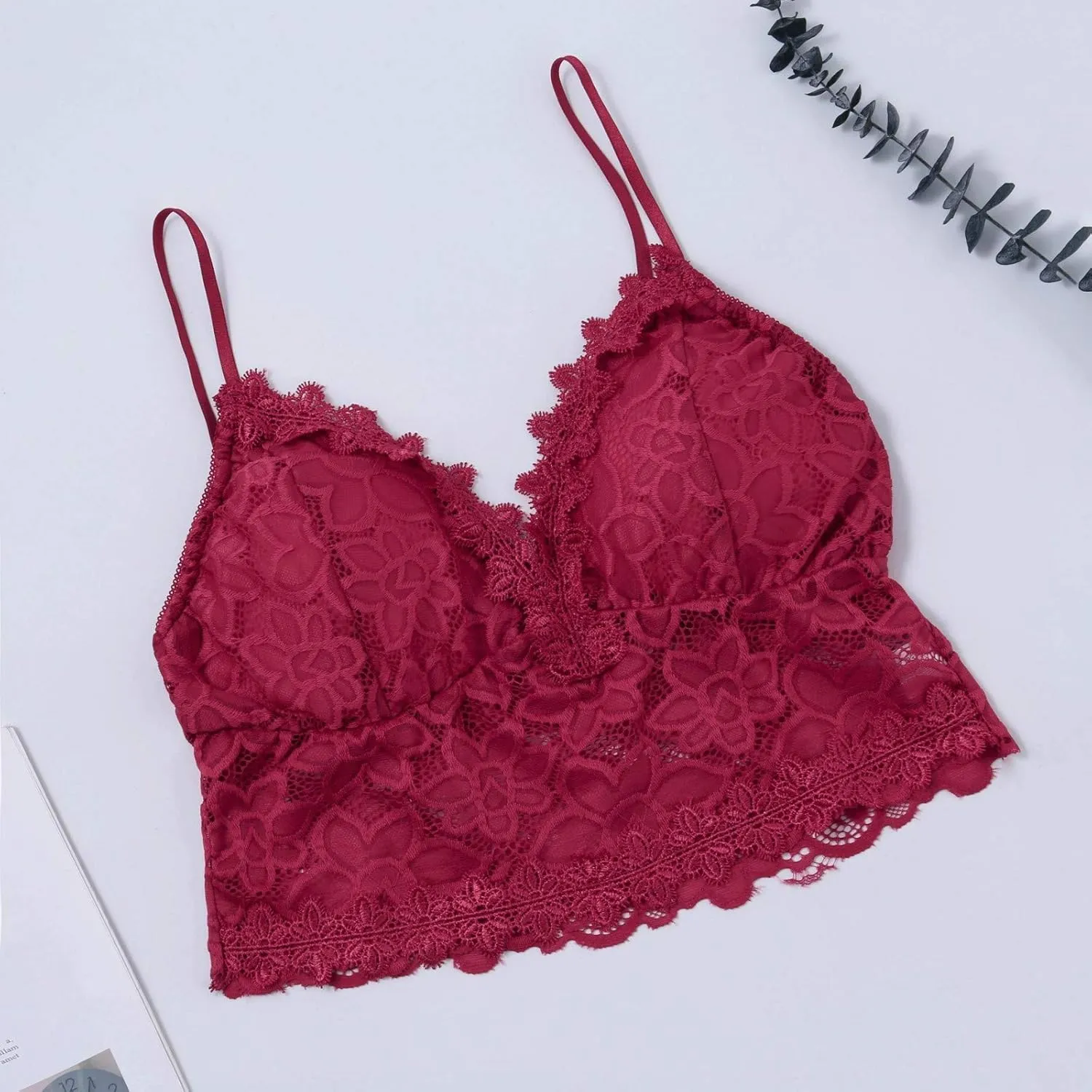 Bralettes for Women V Neck Lace Camisole Y2K Tank Top Strappy Cami Unpadded Bra Lingerie Crop Tops Outfits Everyday Bras