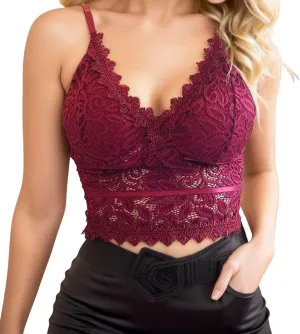 Bralettes for Women V Neck Lace Camisole Y2K Tank Top Strappy Cami Unpadded Bra Lingerie Crop Tops Outfits Everyday Bras