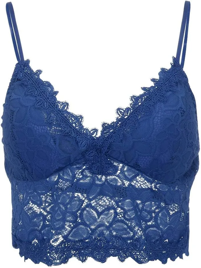 Bralettes for Women V Neck Lace Camisole Y2K Tank Top Strappy Cami Unpadded Bra Lingerie Crop Tops Outfits Everyday Bras