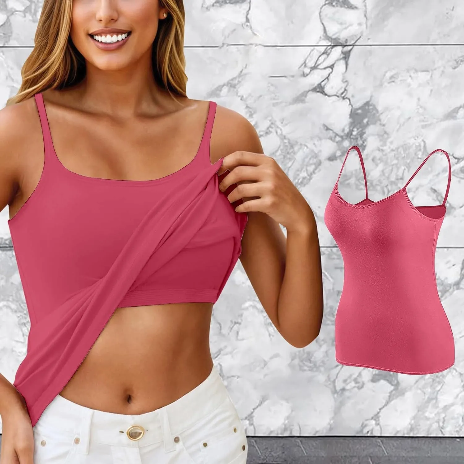 Bras for Women Plus Size Tank Tops with Built in Bras Bralettes Racerback Padded Sports Bras Tank Fitted Basic Cami Tops