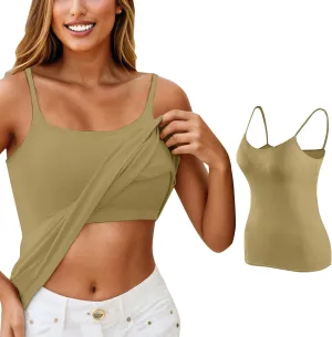 Bras for Women Plus Size Tank Tops with Built in Bras Bralettes Racerback Padded Sports Bras Tank Fitted Basic Cami Tops