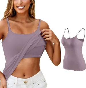 Bras for Women Plus Size Tank Tops with Built in Bras Bralettes Racerback Padded Sports Bras Tank Fitted Basic Cami Tops