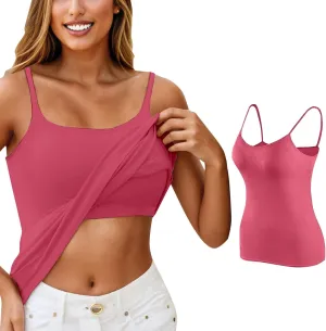 Bras for Women Plus Size Tank Tops with Built in Bras Bralettes Racerback Padded Sports Bras Tank Fitted Basic Cami Tops
