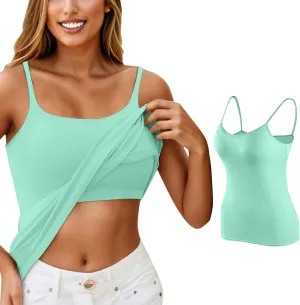 Bras for Women Plus Size Tank Tops with Built in Bras Bralettes Racerback Padded Sports Bras Tank Fitted Basic Cami Tops