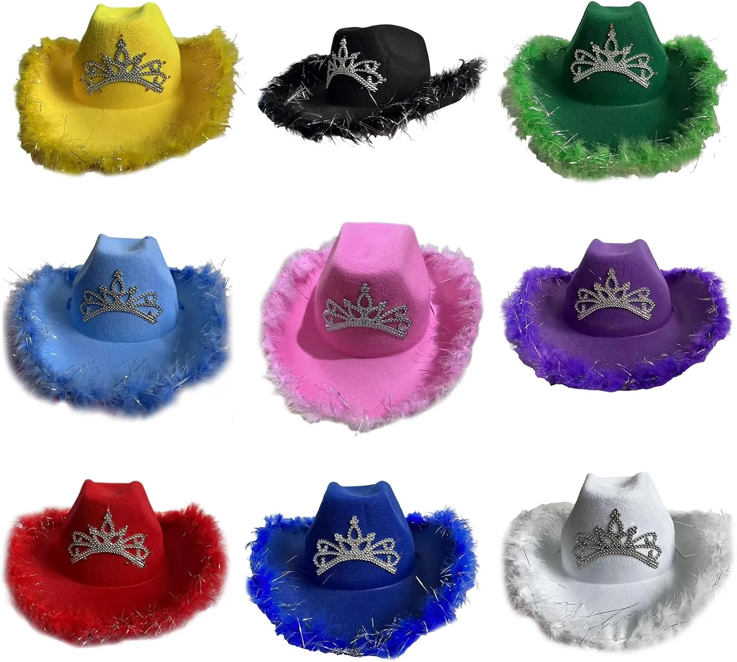 Breathable Cowboy Hats Western Party Large Rolled Brims Hat Fedoras Felts Cowboy Sunproof Hat