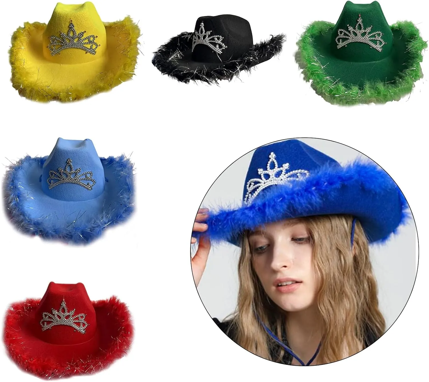 Breathable Cowboy Hats Western Party Large Rolled Brims Hat Fedoras Felts Cowboy Sunproof Hat