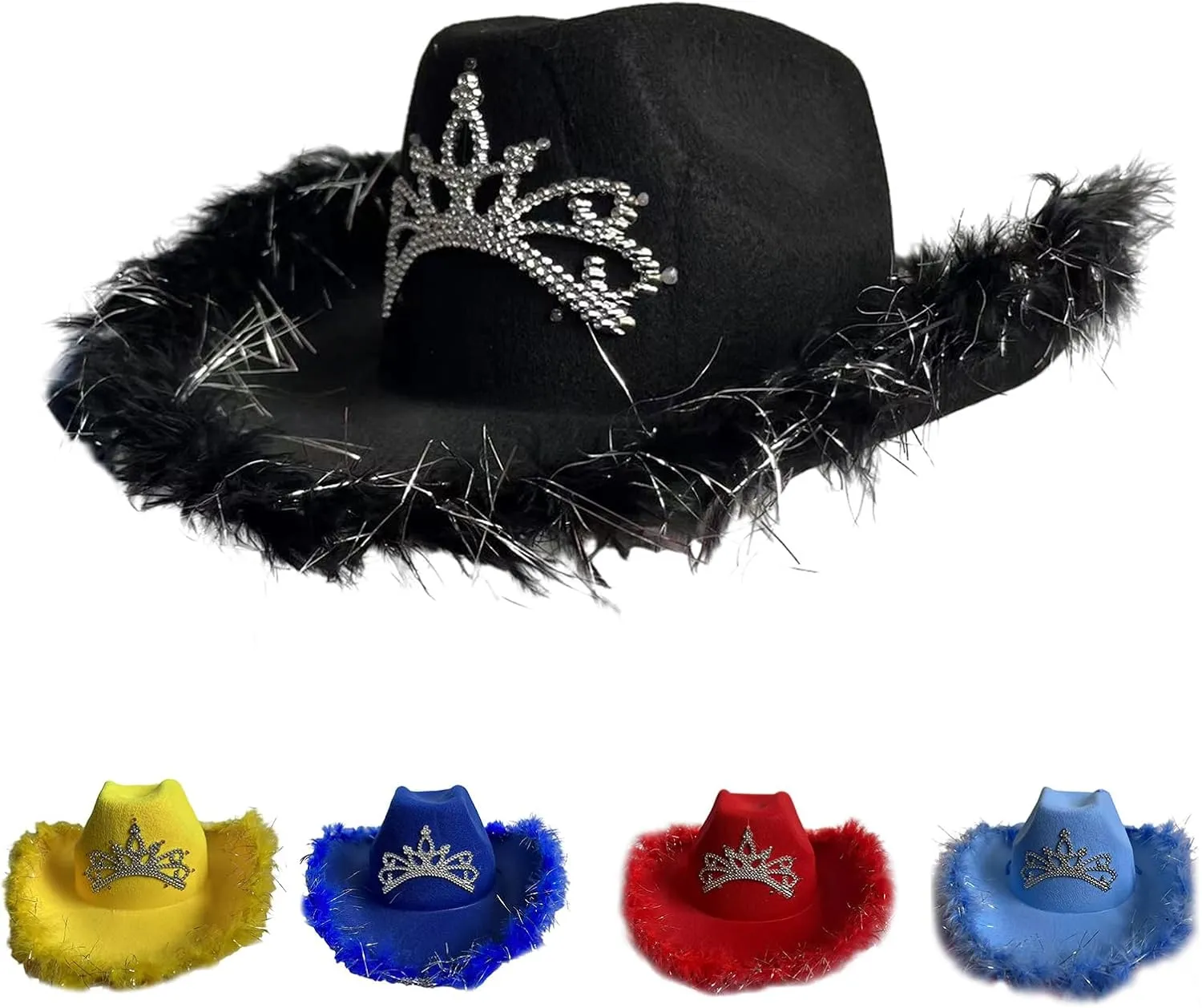 Breathable Cowboy Hats Western Party Large Rolled Brims Hat Fedoras Felts Cowboy Sunproof Hat