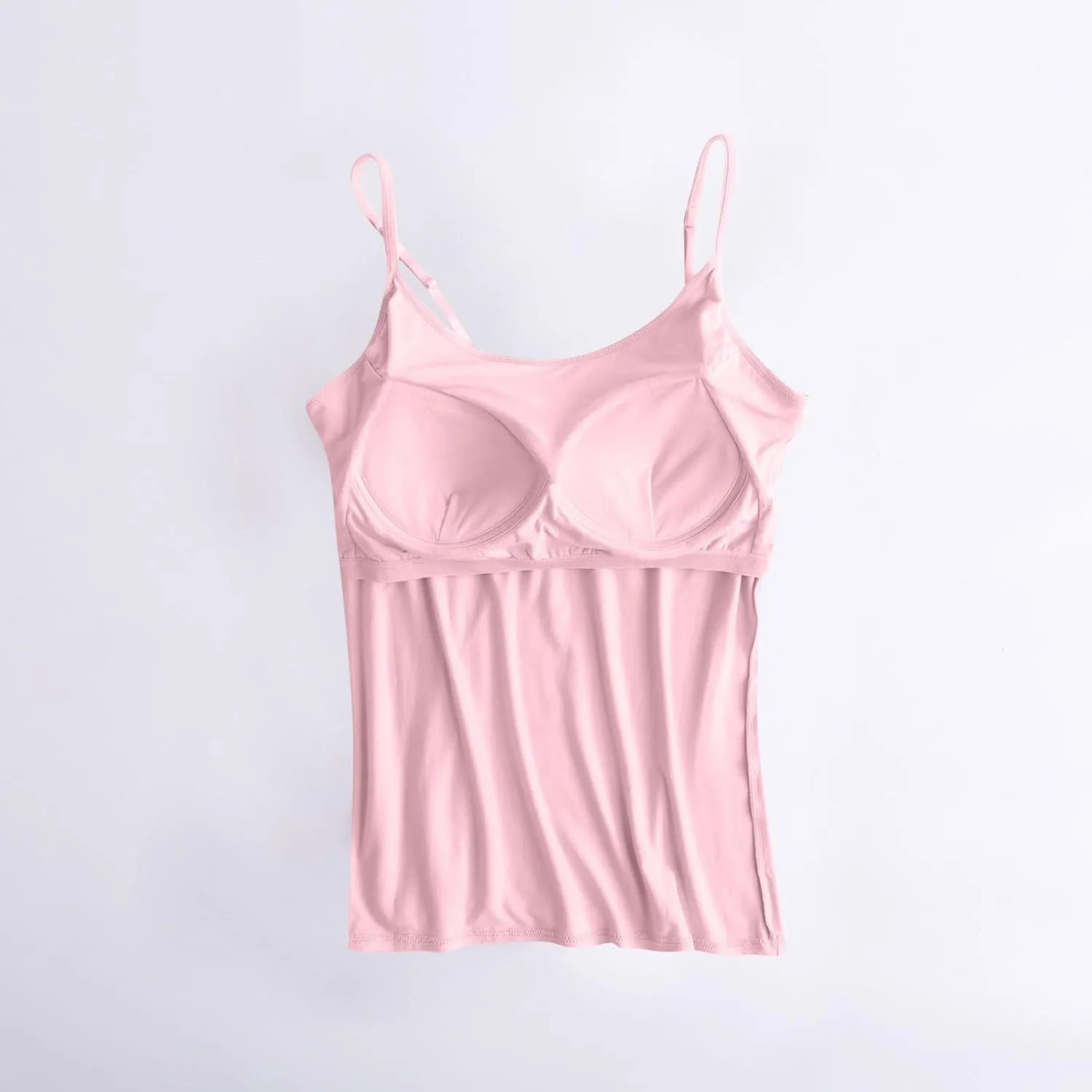 Built in Bra Tank Tops for Women Camisole Tops with Chest Pads Underwear One Thin Straps Sports Bottoming Shirt