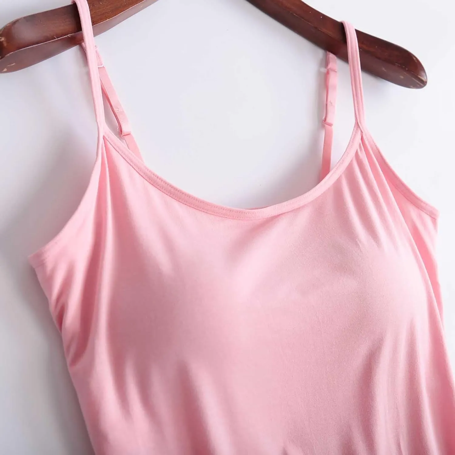 Built in Bra Tank Tops for Women Camisole Tops with Chest Pads Underwear One Thin Straps Sports Bottoming Shirt