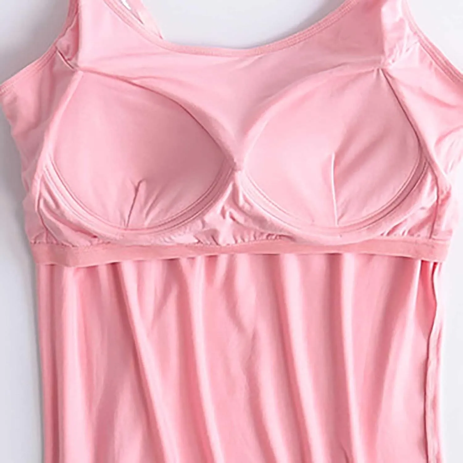 Built in Bra Tank Tops for Women Camisole Tops with Chest Pads Underwear One Thin Straps Sports Bottoming Shirt