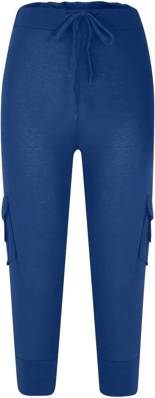 Capri Pants for Women Trendy High Waisted Knee Length Bermuda Shorts Lightweight Quick Dry Summer Cropped Ankle Pant