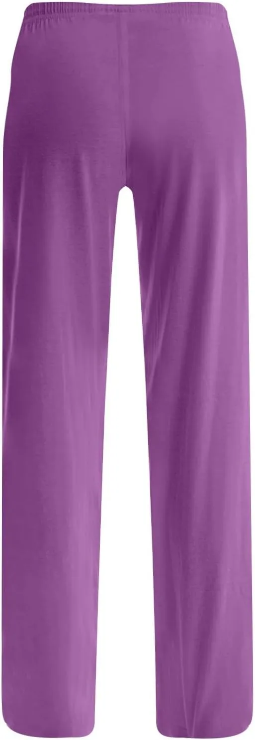 Christmas Pants for Women Buffalo Plaid Soft Touch Sleep Trousers Elastic Waistband Straight Leg Joggers Sweatpants