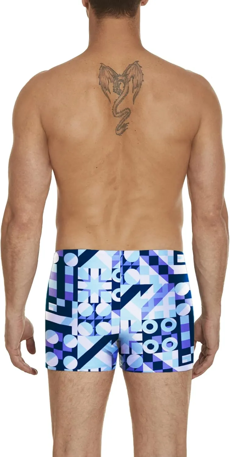 COOFANDY Men's Square Leg Swim Briefs Athletic Quick Dry Bathing Suit Square Leg Board Short for Men