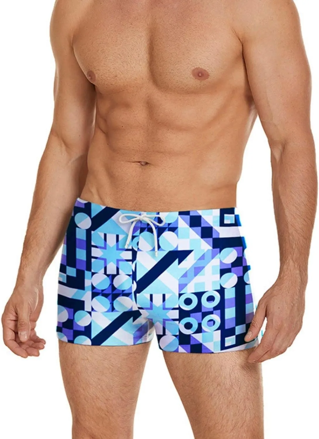 COOFANDY Men's Square Leg Swim Briefs Athletic Quick Dry Bathing Suit Square Leg Board Short for Men
