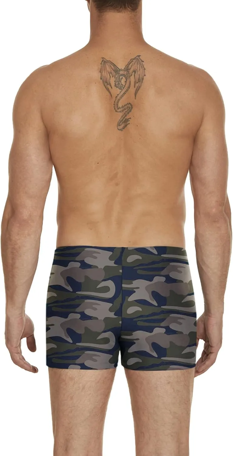 COOFANDY Men's Square Leg Swim Briefs Athletic Quick Dry Bathing Suit Square Leg Board Short for Men