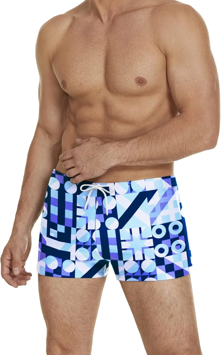 COOFANDY Men's Square Leg Swim Briefs Athletic Quick Dry Bathing Suit Square Leg Board Short for Men
