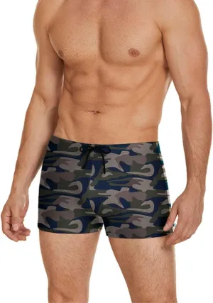 COOFANDY Men's Square Leg Swim Briefs Athletic Quick Dry Bathing Suit Square Leg Board Short for Men