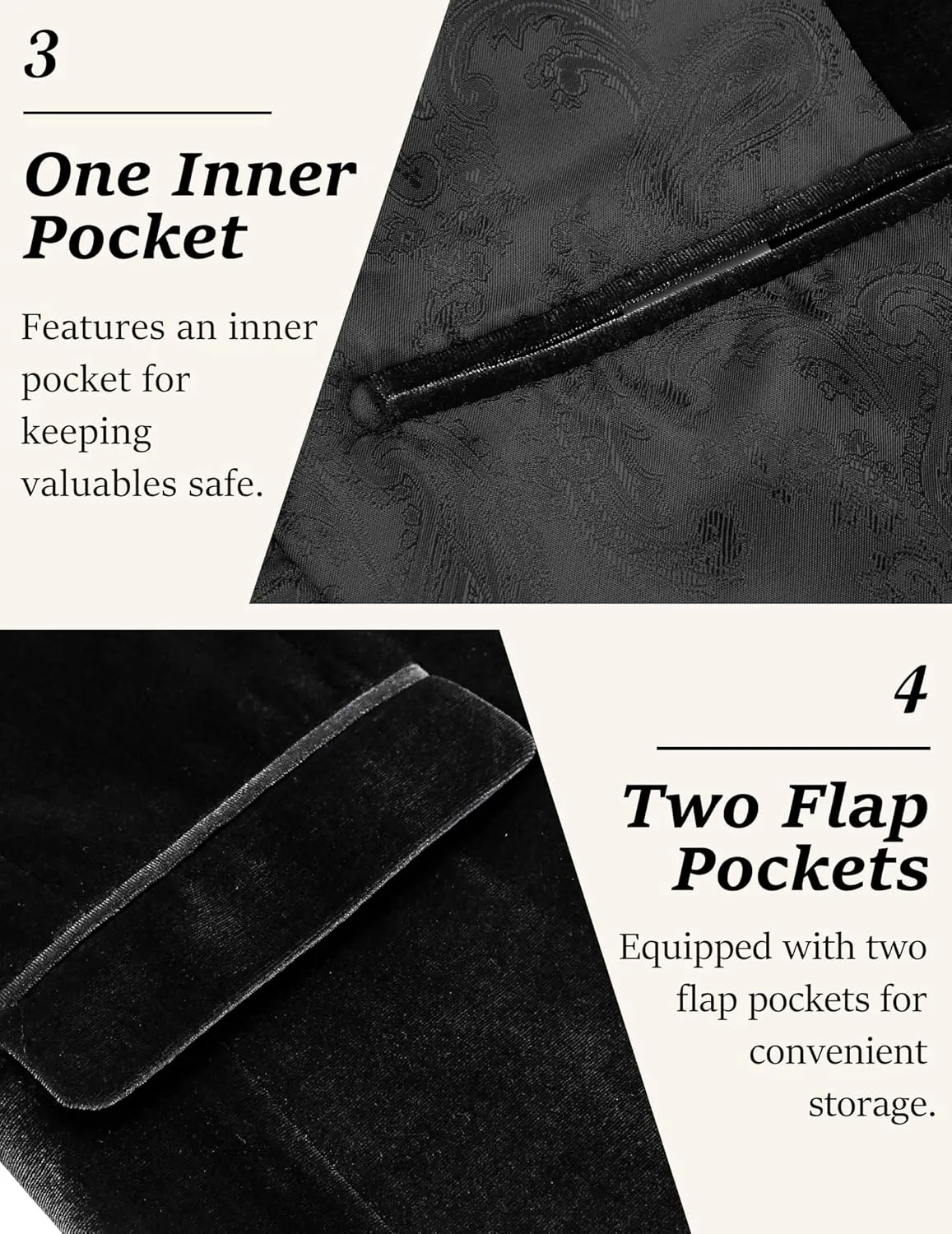 COOFANDY Men's Velvet Blazer Notched Lapel One Button Velour Tuxedo Jacket for Prom Wedding Party Dinner