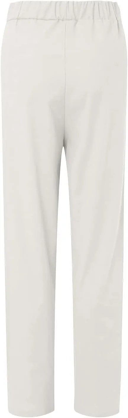 Cotton Linen Long Sets Women 2 Piece Outfits Long Sleeve High Low Tunic Tops Oversized and Wide Leg Pants Loungewear